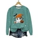 thumbnail image 2 of Heisall Womens Hoodies Halloween-themed Sparkling Print Round Neck Long Sleeve Fleece-lined Casual Sporty Fashion Sweatshirts, 2 of 9