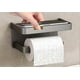 thumbnail image 5 of Black Aluminum Wall-Mounted Toilet Paper Holder with Shelf, No-Drill Adhesive Installation for Bathroom Use, 5 of 5