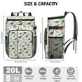 thumbnail image 3 of Travel Cooler Bag - Beige Cartoon Dinosaurs Palms Pattern Camping Beer Cooler Backpack with Bottle Opener- Waterproof Insulated Picnic Backpacks - Cooler Bag for Beach, 3 of 6