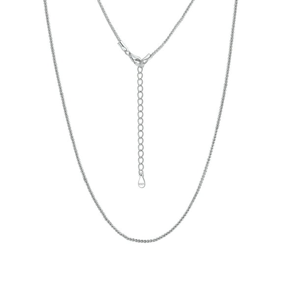 FaithHeart 925 Sterling Silver Chain Necklace for Women 1.3mm Dainty Sturdy Venetian Replacement Round Box Chain for Pendant with Jewelry Gift Box 16 Inches