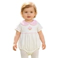 thumbnail image 5 of Tigivemen Unisex Newborn Outfits Short Sleeve Lapel Rompers Embroidery Fall Clothes Baby Bodysuits Size 12-18 Months,Pink, 5 of 5