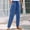 Blue, variant on Cotton Linen Women's Pants Dressy Casual Slim Straight Chinos Drawstring Plain Black High Waisted Full Length Pants