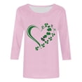 thumbnail image 4 of St. Patrick's Day Shirts for Women 3/4 Sleeve Blouses Dressy Heart Shamrock T Shirt Round Neck Top Summer Pullover Tshirt, 4 of 4