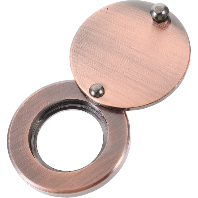 OUNONA Peephole Cover Plate Metal Rose Gold Anti-Peeping Round Handle for Front Door Use 1Set