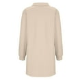 thumbnail image 5 of Up to 65% Off Women's Loose Dresses Fashion Women Solid Color V-neck Long Sleeves Shut Up Sports Style Fall Dress Khaki, 2XL, 5 of 7