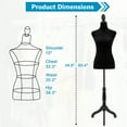 thumbnail image 2 of 49"-63" Height Dress Form Mannequin Adjustable Female Mannequin Torso Sewing Mannequin Female Dress Model Torso Body Tripod Stand Clothing Forms, Black, 2 of 7