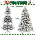 thumbnail image 6 of 5ft Flocked Scarecrow-Shaped Christmas Tree - 200 Warm White LED Lights 375 PVC Memory Wire Tips Hinged Structure & Power Pole Sturdy Metal Base, 6 of 10
