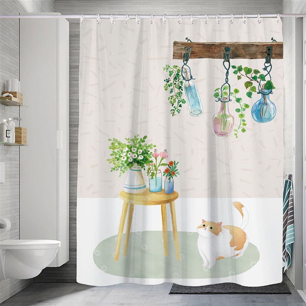 Waterproof Polyester Fabric Shower Curtain Bathroom Bath Decor # 