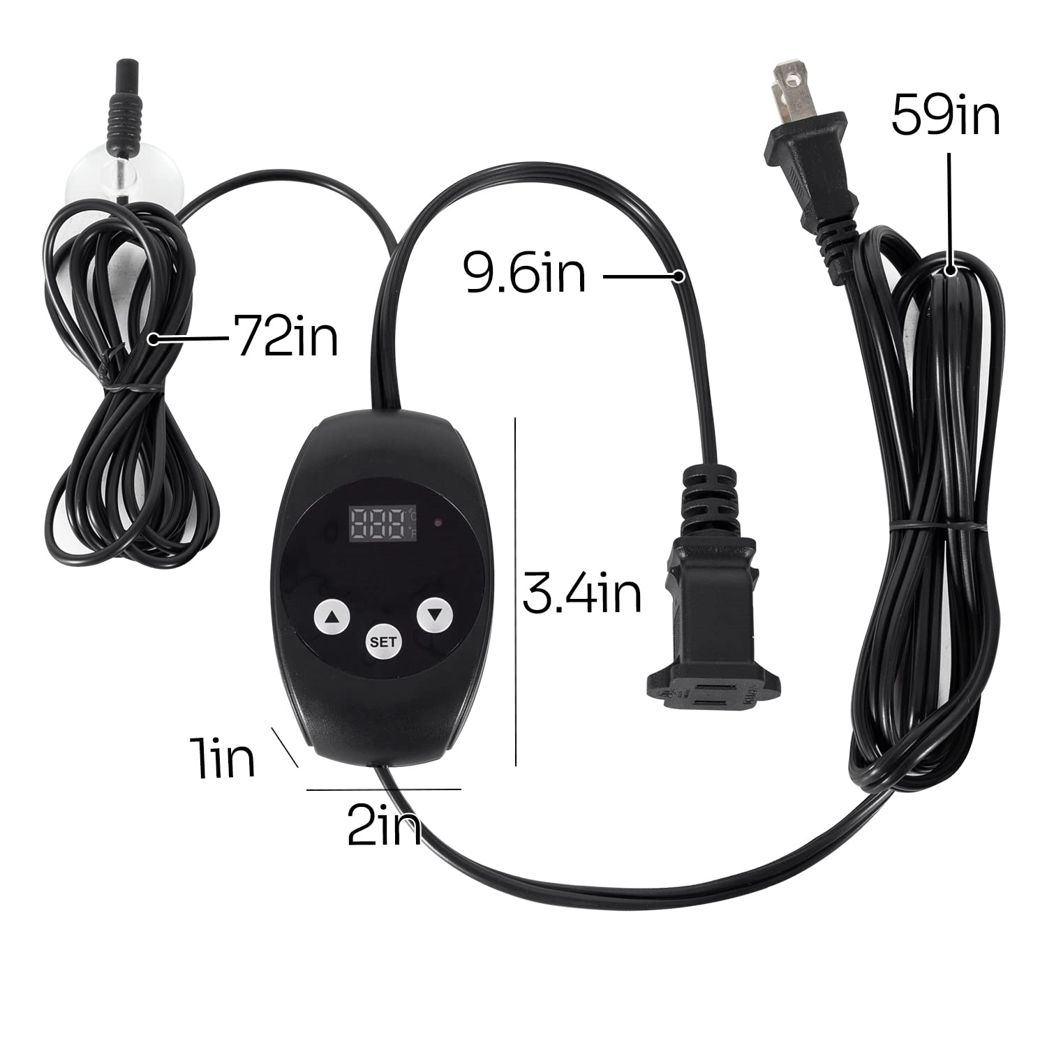 LQCrafK Reptile Dimming Thermostat, Heat Lamp Temperature Controller, with LED Digital Screen
