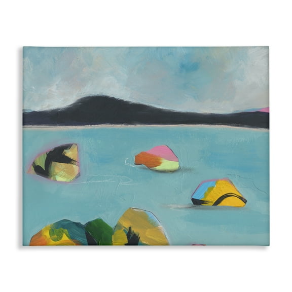 Stupell Industries Abstract Sea Buoys Landscape & Nature Painting Wrapped Canvas Art Print Wall Art, 20 x 16