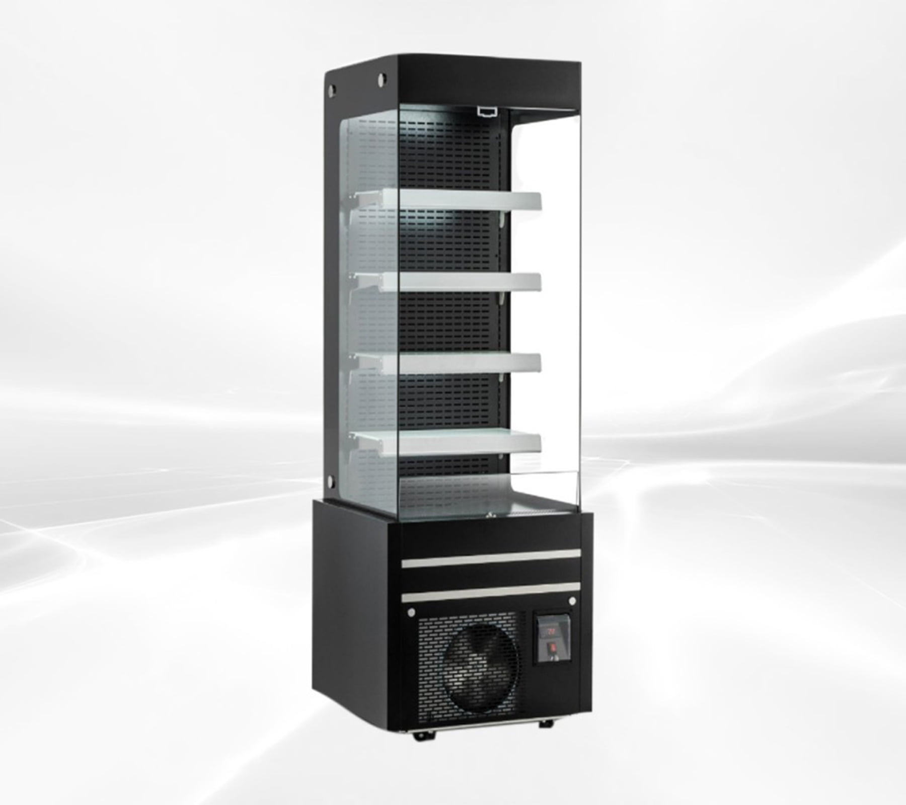 29 in. 16.4 Cu. Commercial Vertical Open Air Display Refrigerator, NSF Grab & Go Merchandiser for Drinks, Sandwiches, Desserts and Bakery Display