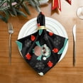 thumbnail image 2 of GZHJMY Christmas Owl Cloth Dinner Napkins Everyday Use 20" × 20" Home Decor 4 Pack, 2 of 7