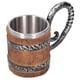 thumbnail image 2 of Taza hecha a mano, taza para beber de resina, taza de cerveza de acero inoxidable de roble, taza de barril de roble, la mejor en su clase, 2 of 12