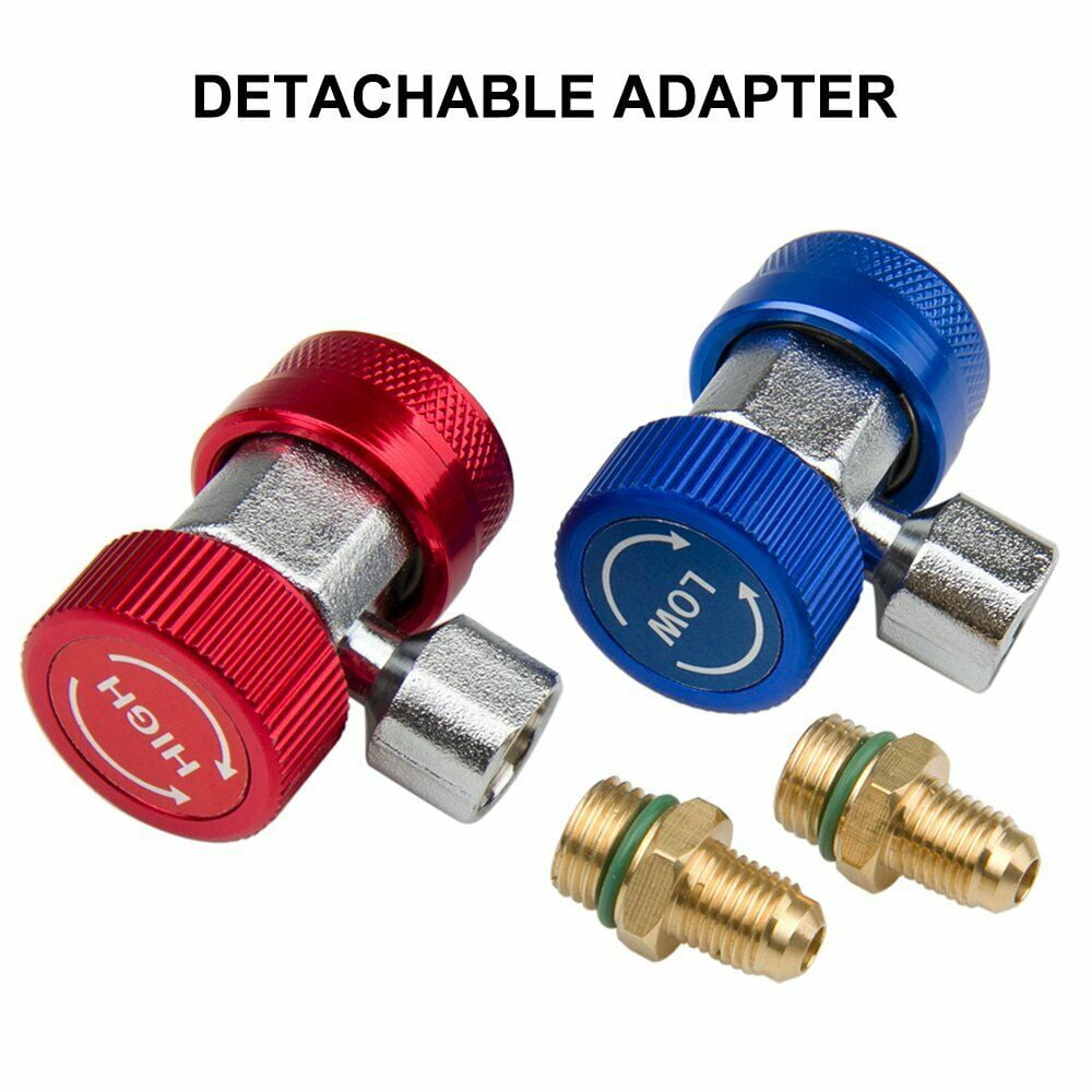 X2 R134a Auto Quick Couplers Brass Adapters Low High Side AC Manifold Automotive 