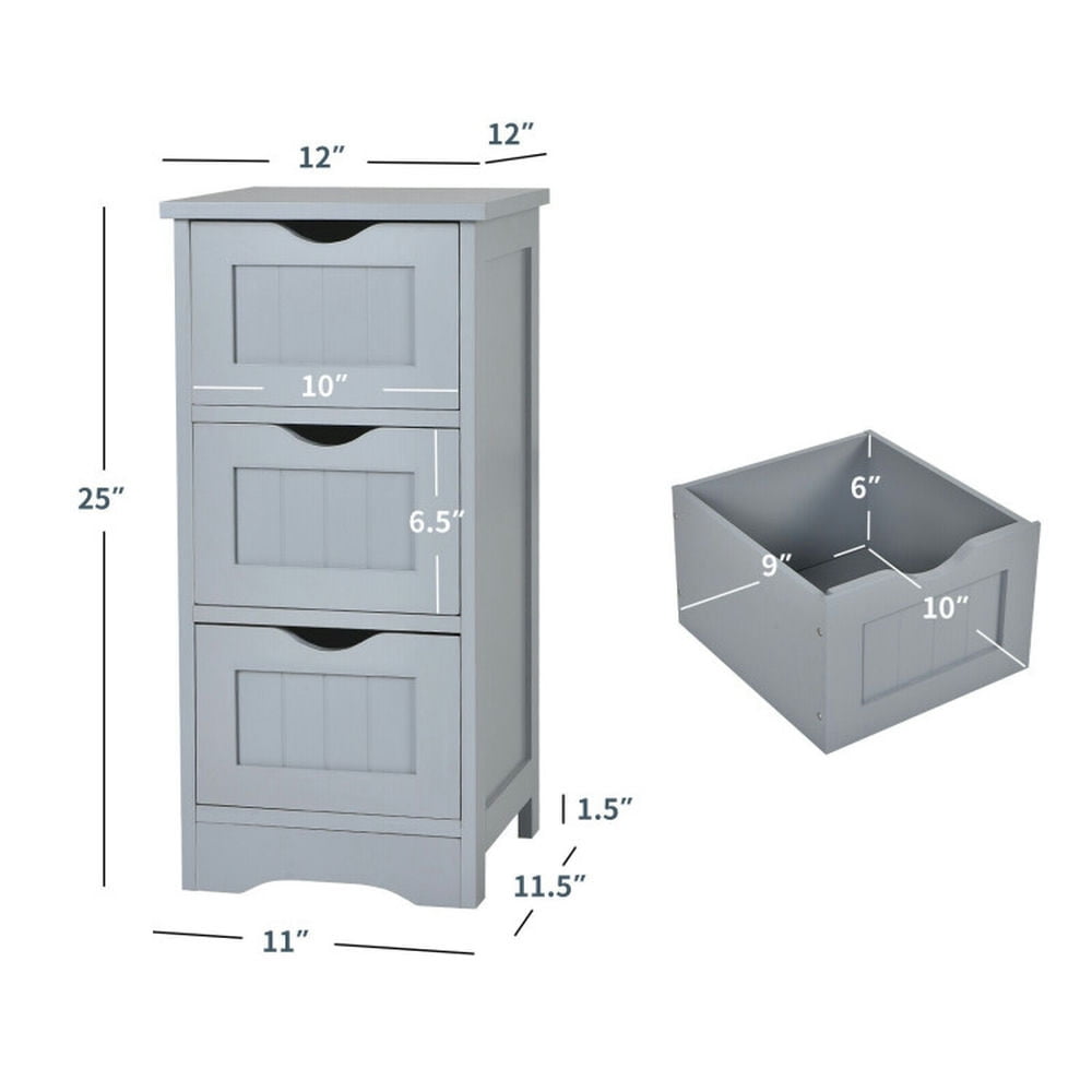 Finihen Bathroom Storage Cabinet, Bathroom Floor Cabinet, Bathroom Floor Freestanding Storage Organizer with 3 Drawers, for Bathroom, Living Room, Bedroom, Kitchen, Gray Finihen Bathroom Storage Cabinet, Bathroom Floor Cabinet, Bathroom Floor Freestanding Storage Organizer with 3 Drawers, for Bathroom, Living Room, Bedroom, Kitchen, Gray