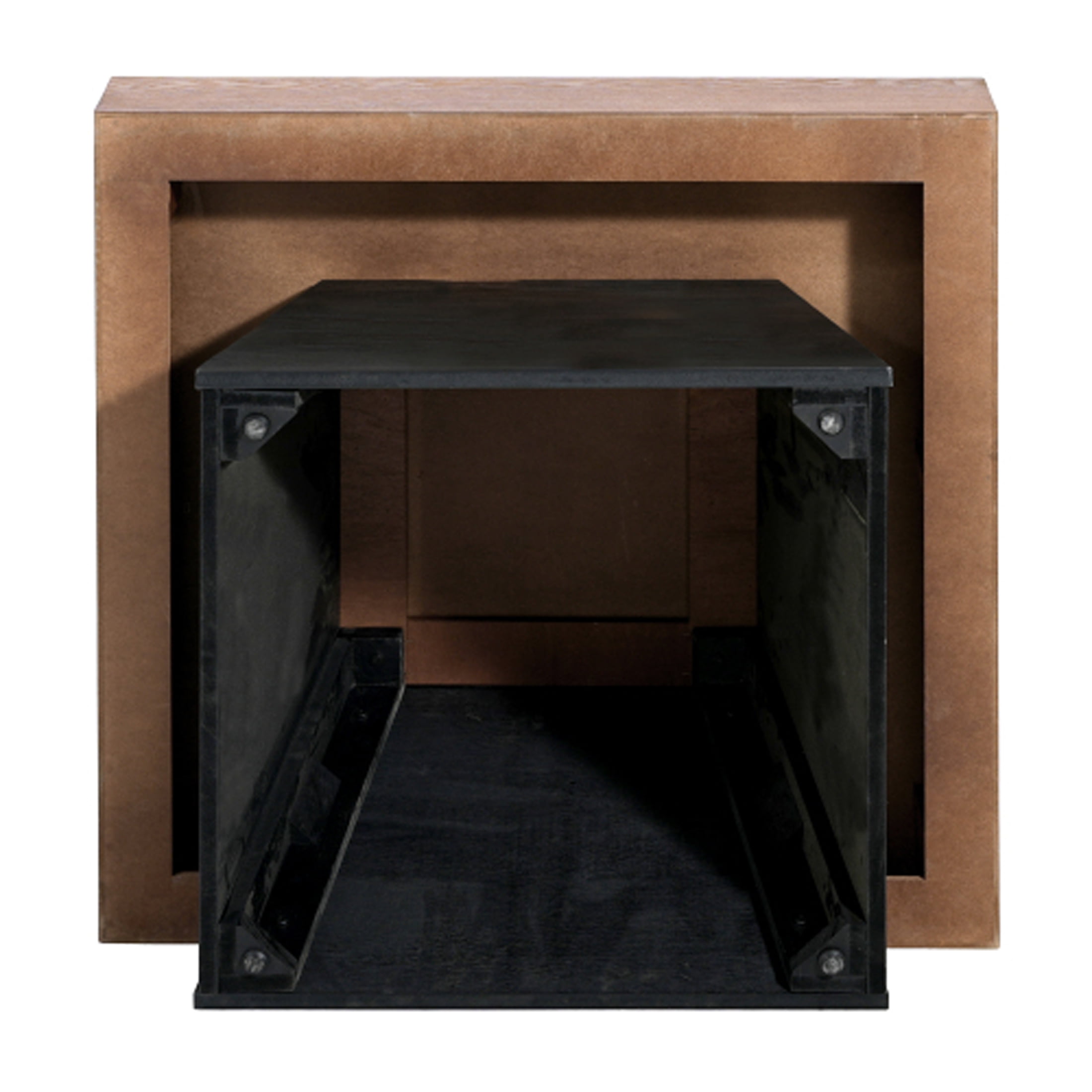 Kevinplus 31.50" Modern Flower Shaped Coffee Table with Storage for Living Room, Apartment, Office, Dark Brown