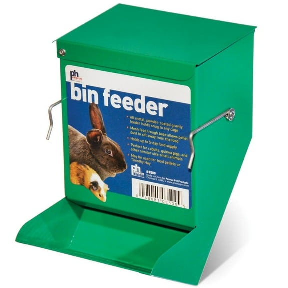 Prevue Pet Products SPV3500 Metal Small Animal Bin Feeder, Green