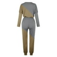 thumbnail image 4 of Scyoekwg Womens Athletic Sets Color Block Crewneck Long Sleeve Sweatshirts Drawstring Jogger Pants Workout Outfits Casual Fashion Loose Fall Outfits Outfits (Gray,S), 4 of 5