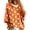 Orange, variant on Cardigan Sweaters for Women Acrylic V Neck 3/4 Sleeve Loose Hooded Knit Pullover Sweater With Side Storage Pockets