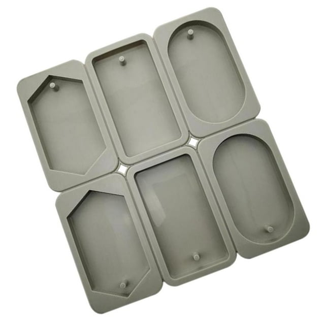 Molde de silicona para jabón, hecho a mano, con flores secas, para velas y cera aromática. FF: 2 rombos. F: 2 rombo 2 rectángulo 2 óvalo