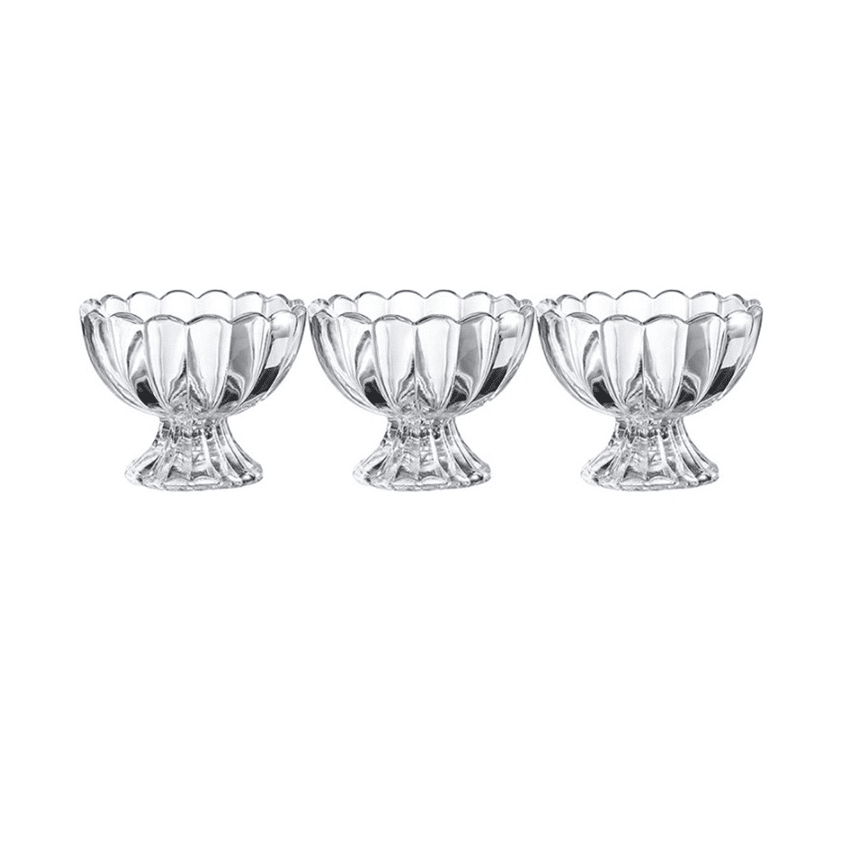3Pcs Glass Dessert Bowl/CupSmall Transparent Dessert Cup for Dessert