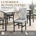 thumbnail image 6 of AWQMDining Table Set for 4, Space Saving Rectangle Dining Table with 4 Velvet Dining Chairs, Faux Marble Kitchen Table and Chairs Set, Modern Dining Room Set for Kitchen, Pub, Beige+Gray, 6 of 6