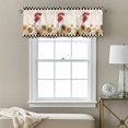 thumbnail image 3 of Farmhouse Valance Curtain Vintage Farm Chicken Sunflowers Black Plaid Beige Window Valances Rod Pocket Short Curtains Window Treatments for Kitchen Bedroom Bathroom Laundry 60" x 14", 3 of 9