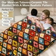 thumbnail image 4 of Throw Blanket Mexican Talavera Tile Blankets for Bed Sofa Couch Vintage Turkish Flannel Fleece Throw Blanket for Adults Kids Home Decor Soft Blanket Home Décor, 4 of 6