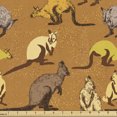 thumbnail image 1 of Kangaroo Upholstery Fabric by the Yard, Safari Inspired Sandy and Grungy Background with Fluffy Marsupial Animal Drawings, Decorative Fabric for DIY and Home Accents, 3 Yards, Multicolor by Ambesonne, 1 of 4