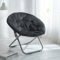 Amazon Com Urban Shop Mainstays Adult Faux Fur Saucer Chair 1 Black Home Kitchen