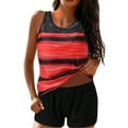 thumbnail image 1 of Women With Shorts Athletic Bathing Suits Racerback Tank Tops Swimwear, 1 of 3