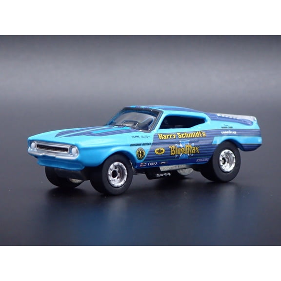 Open Box 1972 72 FORD MUSTANG MACH 1 BLUE MAX FUNNY CAR NHRA 1/64 SCALE DIECAST MODEL CAR