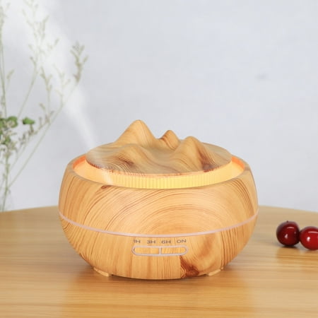 

DagobertNiko 400Ml Wood Grain Seven-Color Lighting Peaks-Shaped Home Aroma Humidifier