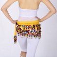 thumbnail image 2 of Line Belly Dance Scarves Scarf Wrap Sash with Paillette Fringe Coin Yellow, 2 of 4