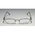 thumbnail image 4 of NEW ELITE STRASS CLIPON EYEWEAR INTELLI CLIP 750 WOMENS/LADIES DESIGNER FULL-RIM BROWN / GOLD FRAME DEMO LENSES 47-17-135 SUNGLASS LENS CLIP-ONS FLEXIBLE HINGES EYEGLASSES/EYEGLASS FRAME, 4 of 10