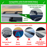 ERKUL Roof Rack Cross Bars for Hyundai Tucson 2016-2021 | Aluminum Crossbars with Anti Theft Lock for Rooftop | Compatible with Flush Rails - Black