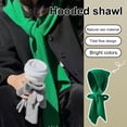 thumbnail image 2 of Grofry Women Hooded Shawl Lace-up Knitted Shawl Autumn Winter Elastic Versatile Casual Hat Scarf, 2 of 8