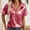 Red, variant on Womens Button Down Shirts Sequin Solid Dressy Casual Lapel Collar V-Neck Short Sleeved Blouses Tops Relaxed Fit Casual Work Blouses