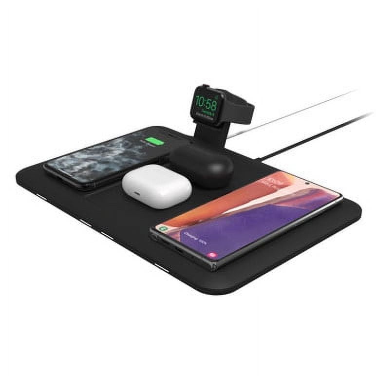 Draadloos 4-in-1 Oplaadstation Met Klok En Nachtlampje 15 W Voor Qi Iphone Apple Watch En Airpods