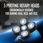 Barbasol 5-Head Rotary Shaver and Rechargeable Nose and Ear Hair Trimmer, Men's, 2-Piece Grooming Bundle, Blue