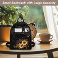 thumbnail image 5 of HELLHERO Horse Sunflower Pattern Travel Shoulder Bags Zipper Closure Daypack for Hiking Outdoor, Polyester Zipper Compartment Small Backpack, 5 of 8