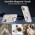 thumbnail image 4 of CASEFIV for iPhone 13 Pro Max Case with Magnetic Invisible Stand [Compatible with MagSafe] Built-in Screen Protector Military Drop Protection Shockproof Slim Translucent Case Cover, Purple, 4 of 7