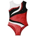 thumbnail image 3 of ZDHoor Girls Sleeveless Sparkly Metallic Gymnastics Leotard Unitard Ballet Dance Bodysuit Red 6, 3 of 6