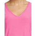 thumbnail image 4 of No Boundaries Women's Junior's Brushed V-Neck Short Sleeve T-Shirt, 4 of 5