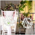 thumbnail image 5 of HEMOTON Mr and Mrs Wedding Chair Signs in Silver PU for Decoration Perfect for Ceremony and Photo Booth 2pcs, 5 of 8