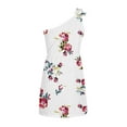 thumbnail image 5 of Pntutb Summer Dresses,Womens Dresses,Women Print One Shoulder Sleeveless Tie Party Floral Print Mini Dress, 5 of 5