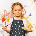 thumbnail image 2 of Black Cartoon Unicorn Moon Star Pattern Kids Aprons for Girls and Boys,Adjustable Neck Strap Toddler Aprons for Kids Cooking Baking, 2 of 6