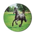 thumbnail image 1 of Horses Mouse Pad for Computers, Friesian Male Horse Masculine Driving Force of Life Power Inner Strength, Round Non-Slip Thick Rubber Modern Gaming Mousepad, 8" Round, Black Green, by Ambesonne, 1 of 2