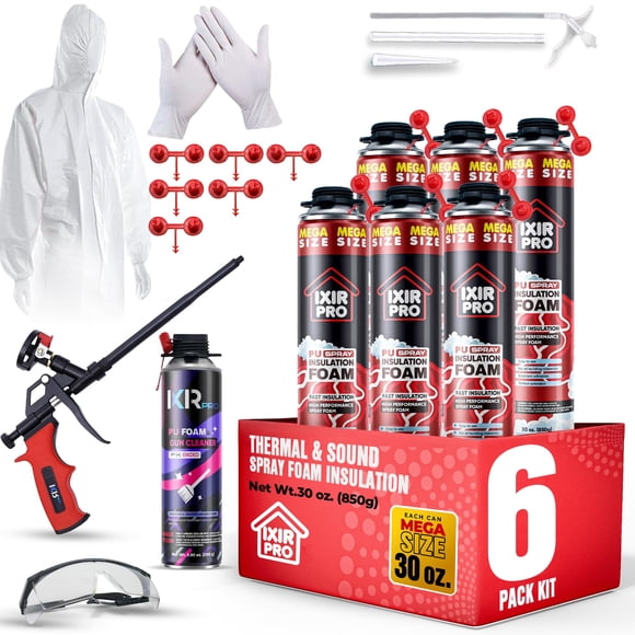 Kit aislante de espuma en aerosol ixirpro Mega, 850 g (paquete de 6)