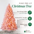 thumbnail image 2 of Home Heritage Snowdrift 6.5 Ft Pre-Lit Artificial Christmas Holiday Tree, Pink, 2 of 10